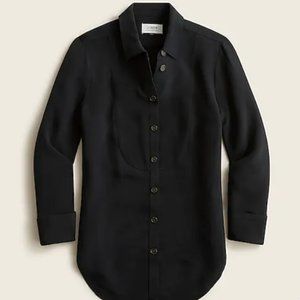 J.Crew Collection silk tuxedo tunic shirt